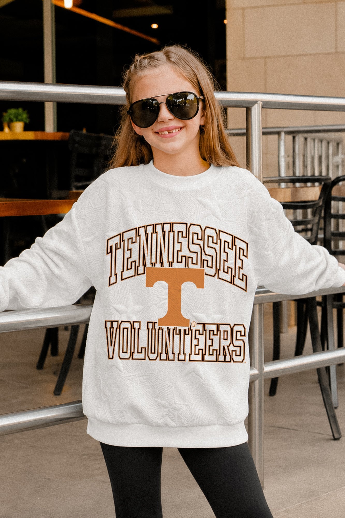 TENNESSEE VOLUNTEERS BIG PLAY ENERGY KIDS EMBOSSED STAR CREWNECK