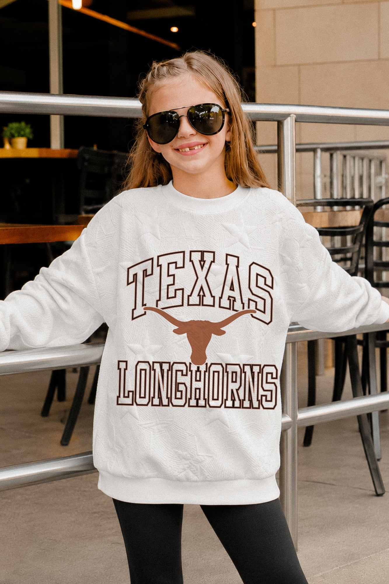 TEXAS LONGHORNS BIG PLAY ENERGY KIDS EMBOSSED STAR CREWNECK