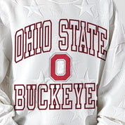 OHIO STATE BUCKEYES BIG PLAY ENERGY KIDS EMBOSSED STAR CREWNECK