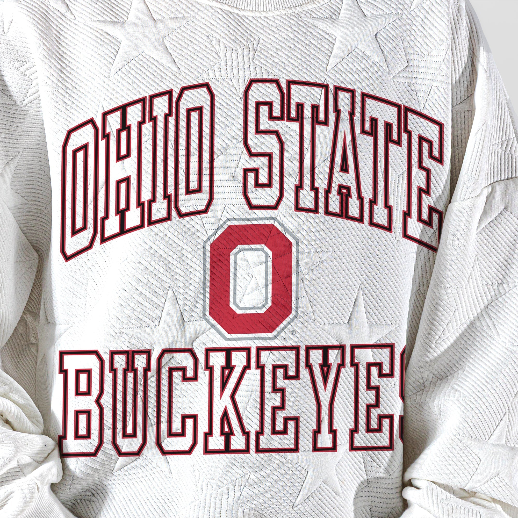 OHIO STATE BUCKEYES BIG PLAY ENERGY KIDS EMBOSSED STAR CREWNECK