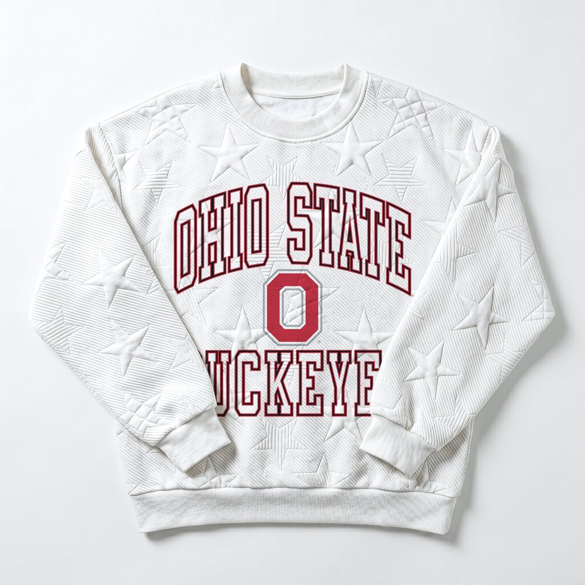 OHIO STATE BUCKEYES BIG PLAY ENERGY KIDS EMBOSSED STAR CREWNECK