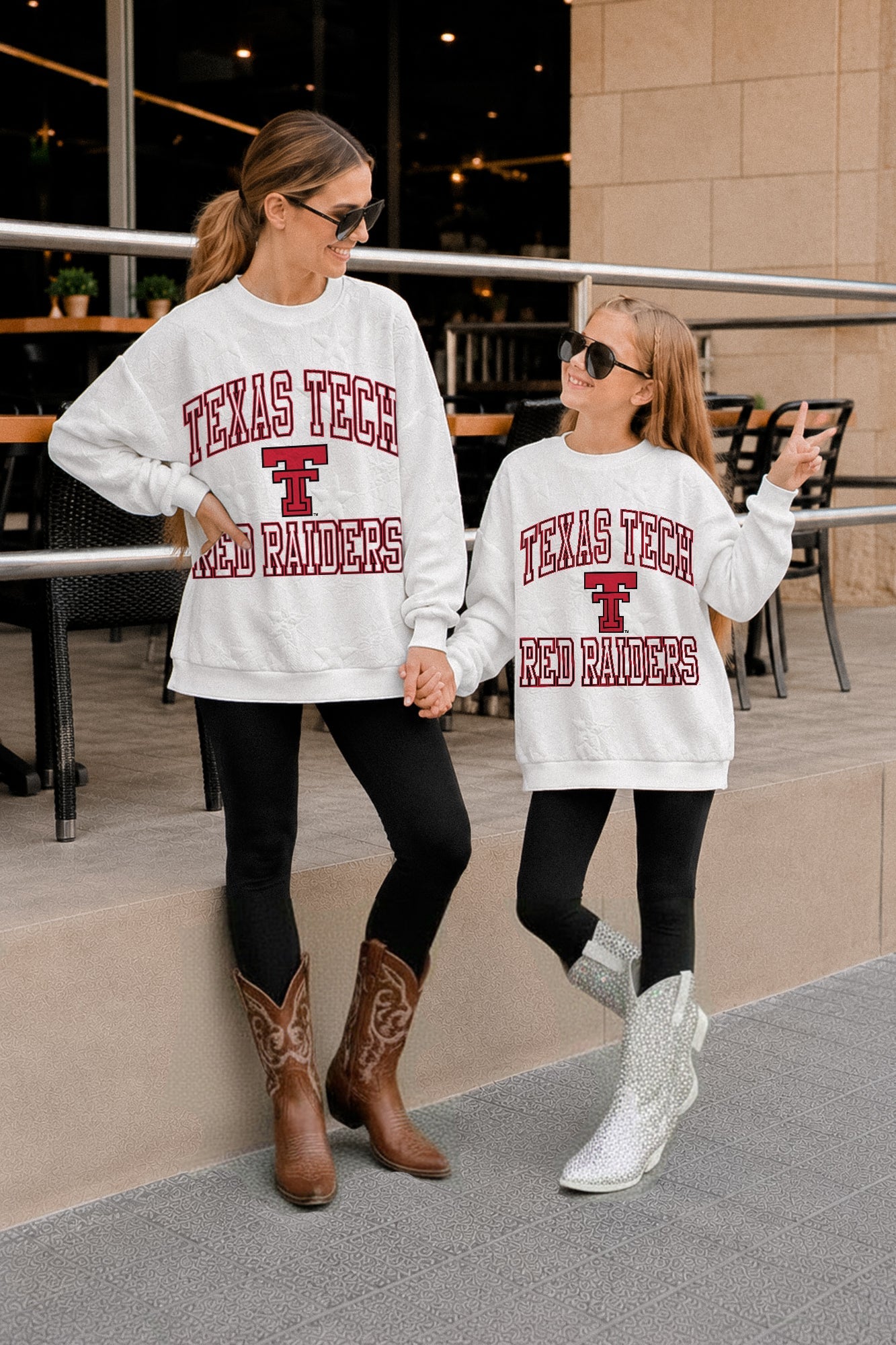 TEXAS TECH RED RAIDERS BIG PLAY ENERGY KIDS EMBOSSED STAR CREWNECK
