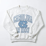 NORTH CAROLINA TAR HEELS BIG PLAY ENERGY KIDS EMBOSSED STAR CREWNECK