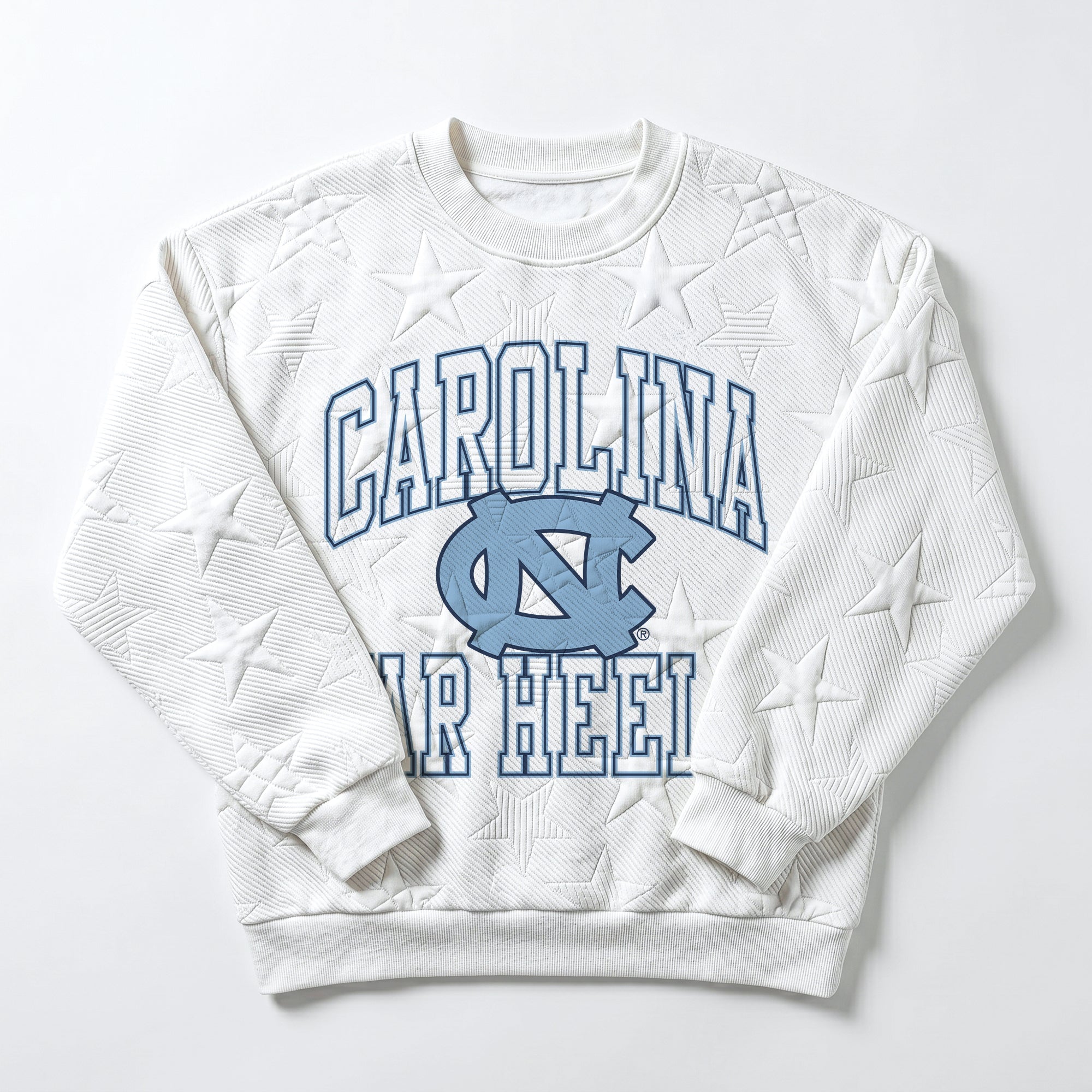 NORTH CAROLINA TAR HEELS BIG PLAY ENERGY KIDS EMBOSSED STAR CREWNECK