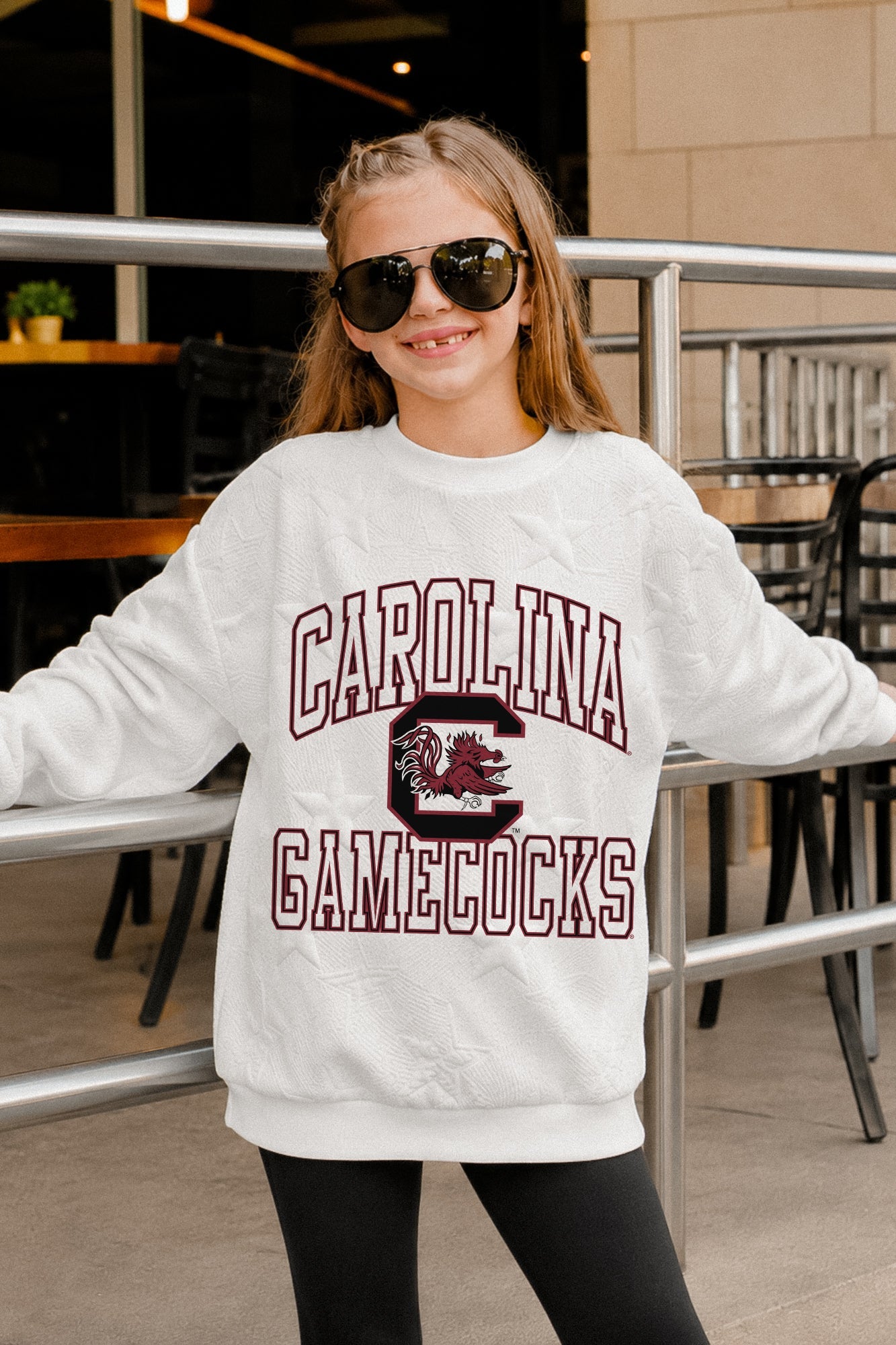 SOUTH CAROLINA GAMECOCKS BIG PLAY ENERGY KIDS EMBOSSED STAR CREWNECK