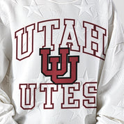 UTAH UTES BIG PLAY ENERGY KIDS EMBOSSED STAR CREWNECK