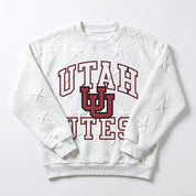 UTAH UTES BIG PLAY ENERGY KIDS EMBOSSED STAR CREWNECK