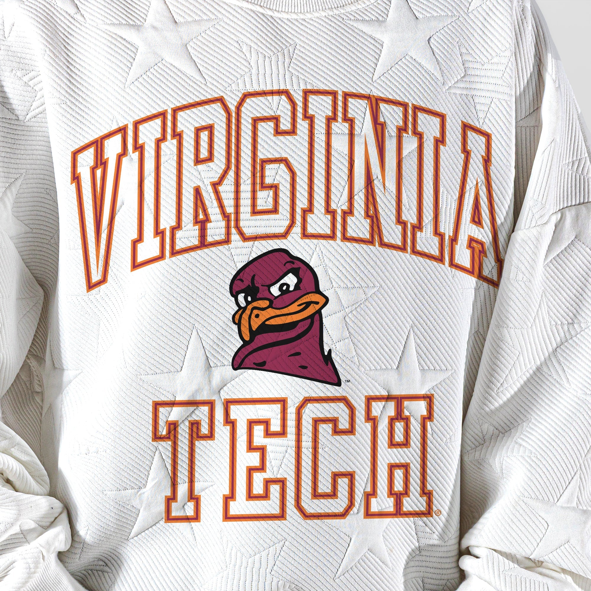 VIRGINIA TECH HOKIES BIG PLAY ENERGY KIDS EMBOSSED STAR CREWNECK