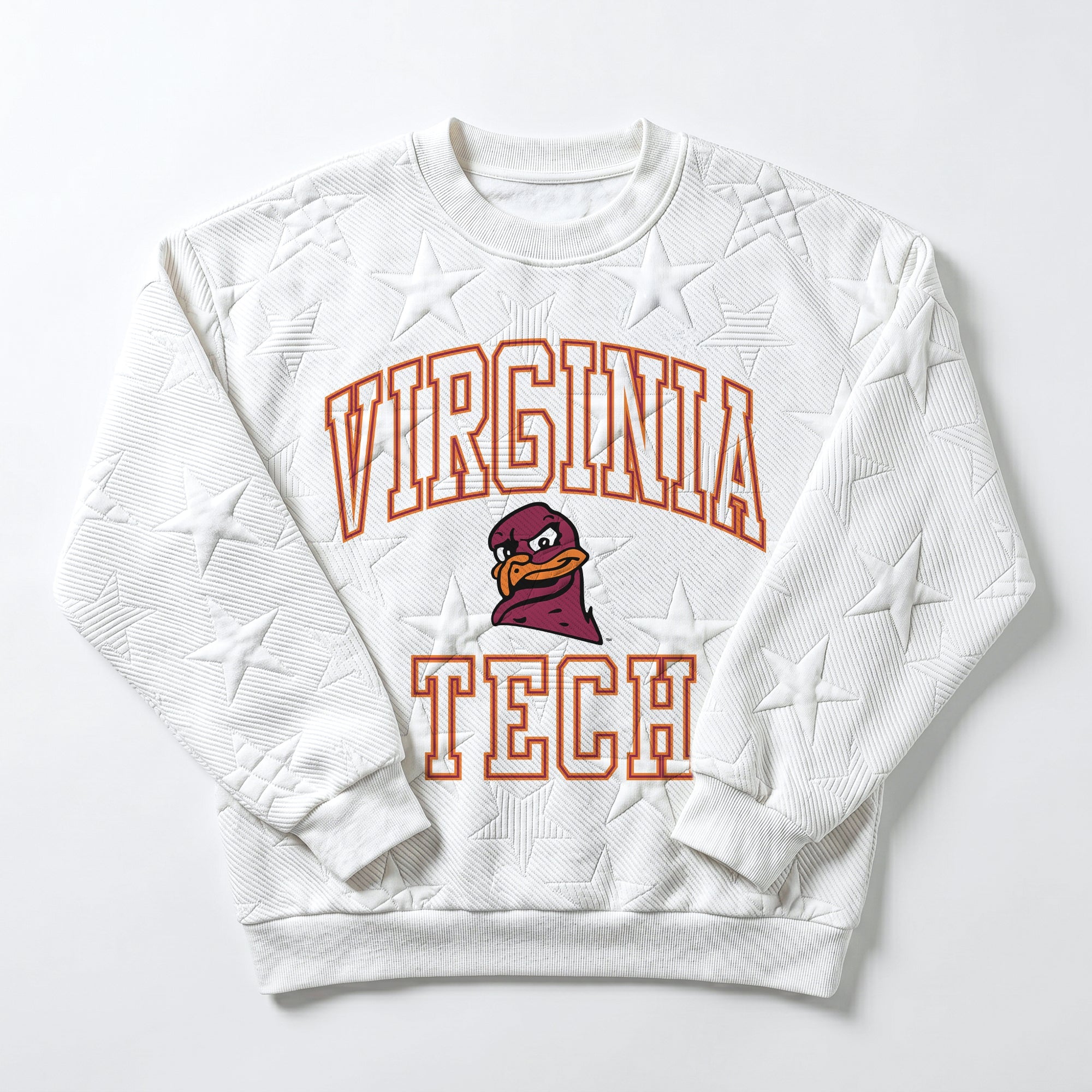 VIRGINIA TECH HOKIES BIG PLAY ENERGY KIDS EMBOSSED STAR CREWNECK