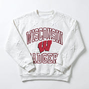 WISCONSIN BADGERS BIG PLAY ENERGY KIDS EMBOSSED STAR CREWNECK