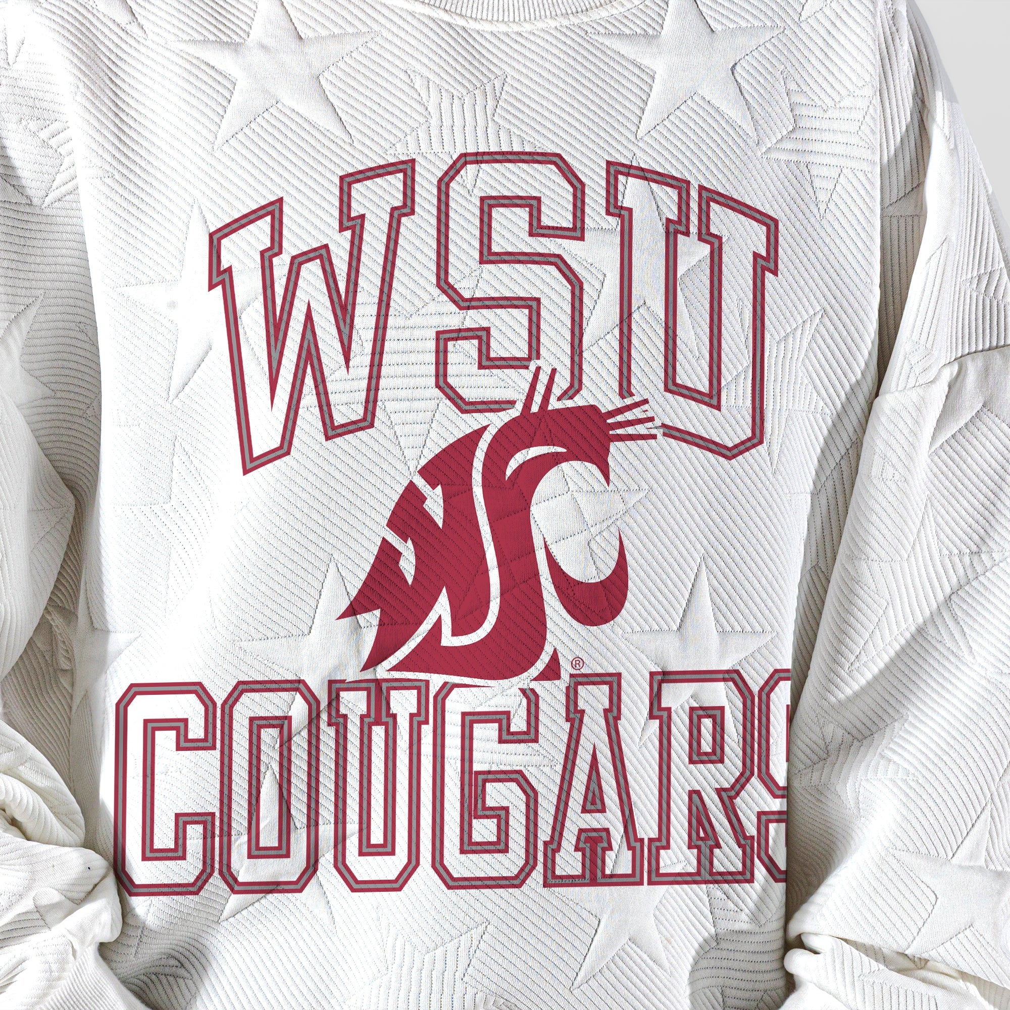 WASHINGTON STATE COUGARS BIG PLAY ENERGY KIDS EMBOSSED STAR CREWNECK