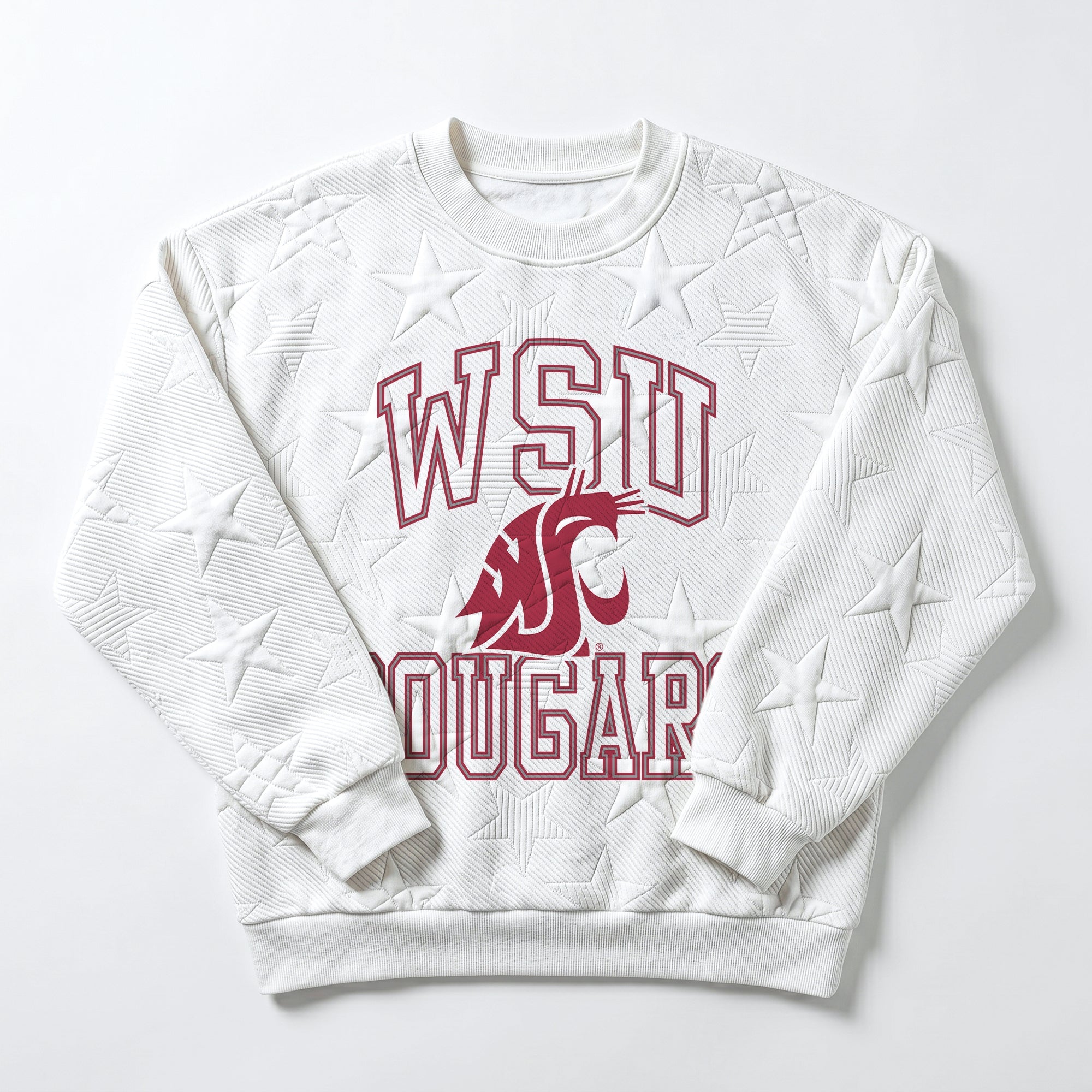 WASHINGTON STATE COUGARS BIG PLAY ENERGY KIDS EMBOSSED STAR CREWNECK