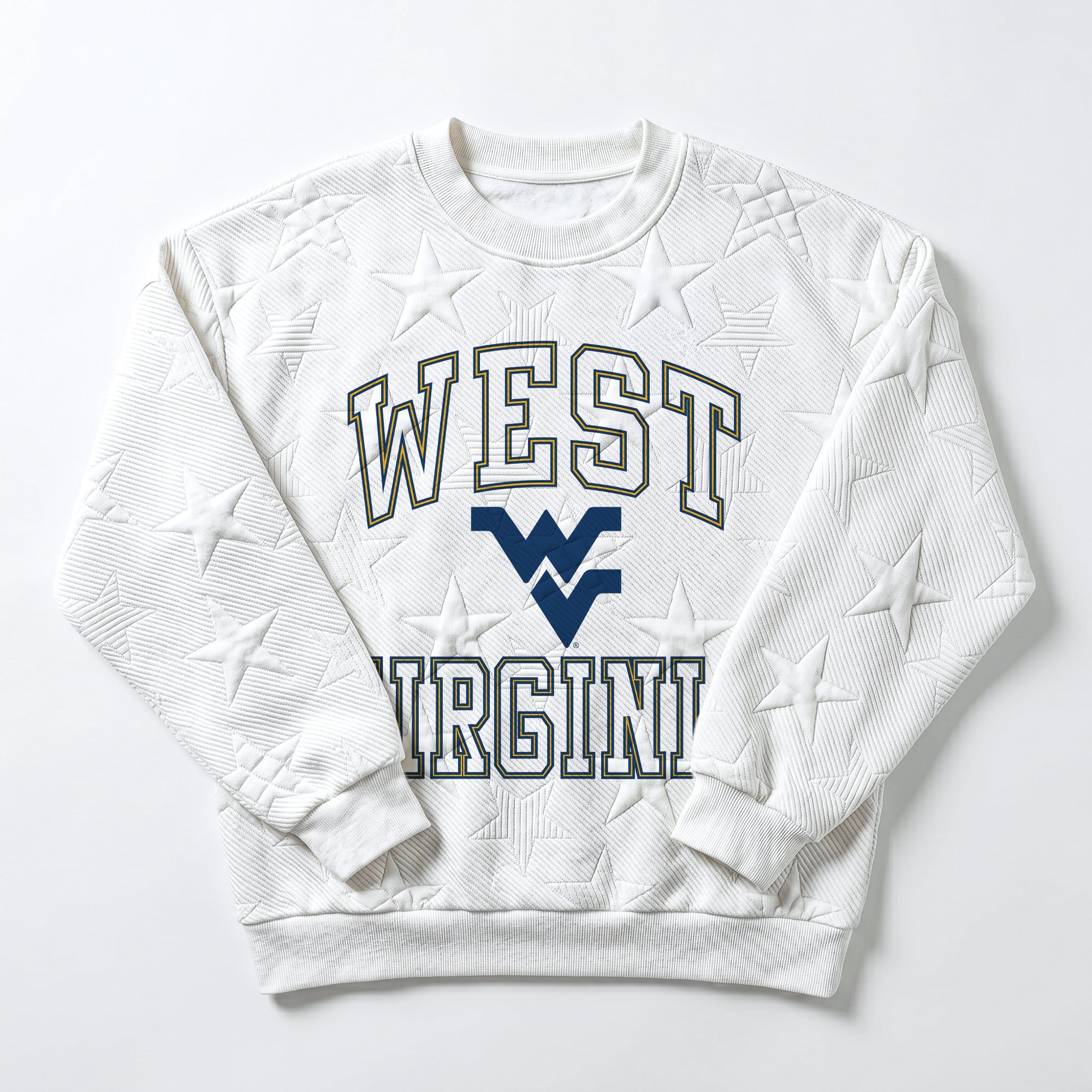WEST VIRGINIA MOUNTAINEERS BIG PLAY ENERGY KIDS EMBOSSED STAR CREWNECK