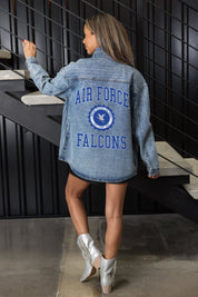 AIR FORCE FALCONS STYLES THE LIMIT MICRO-RHINESTONE DENIM OVERSHIRT
