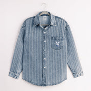 AIR FORCE FALCONS STYLES THE LIMIT MICRO-RHINESTONE DENIM OVERSHIRT