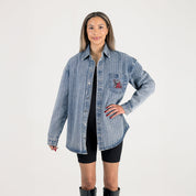 ALABAMA CRIMSON TIDE STYLES THE LIMIT MICRO-RHINESTONE DENIM OVERSHIRT