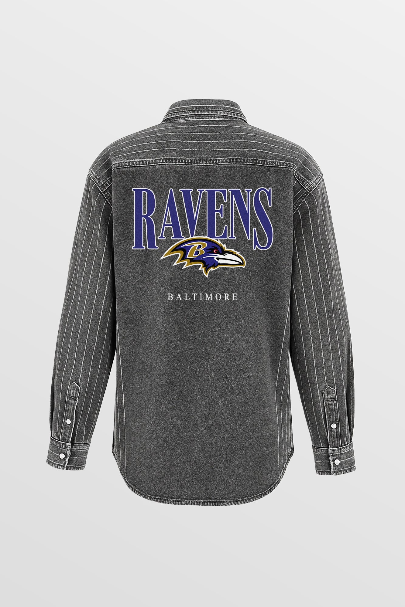 BALTIMORE RAVENS END ZONE ENERGY MICRO-RHINESTONE OVERSHIRT BY RANDI MAHOMES