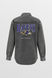 BALTIMORE RAVENS END ZONE ENERGY MICRO-RHINESTONE OVERSHIRT BY RANDI MAHOMES