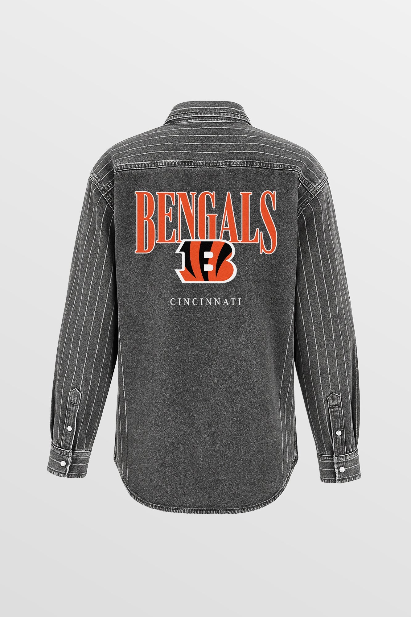 CINCINNATI BENGALS END ZONE ENERGY MICRO-RHINESTONE OVERSHIRT BY RANDI MAHOMES