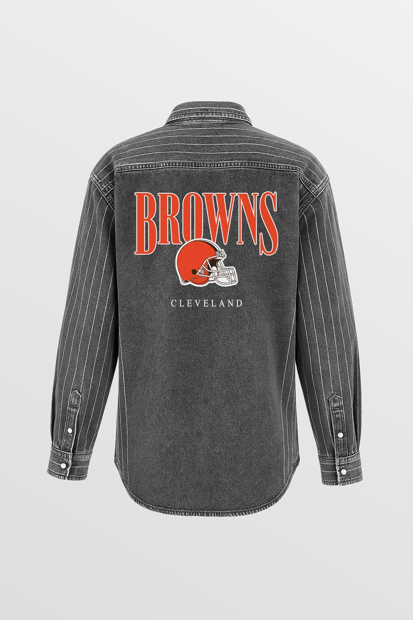 CLEVELAND BROWNS END ZONE ENERGY MICRO-RHINESTONE OVERSHIRT BY RANDI MAHOMES