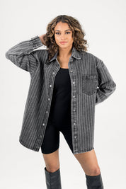 DALLAS COWBOYS END ZONE ENERGY MICRO-RHINESTONE OVERSHIRT BY RANDI MAHOMES