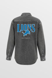 DETROIT LIONS END ZONE ENERGY MICRO-RHINESTONE OVERSHIRT BY RANDI MAHOMES