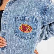 IOWA STATE CYCLONES STYLES THE LIMIT MICRO-RHINESTONE DENIM OVERSHIRT