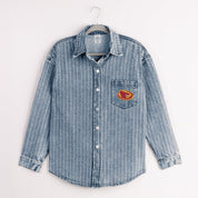 IOWA STATE CYCLONES STYLES THE LIMIT MICRO-RHINESTONE DENIM OVERSHIRT
