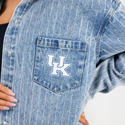 KENTUCKY WILDCATS STYLES THE LIMIT MICRO-RHINESTONE DENIM OVERSHIRT