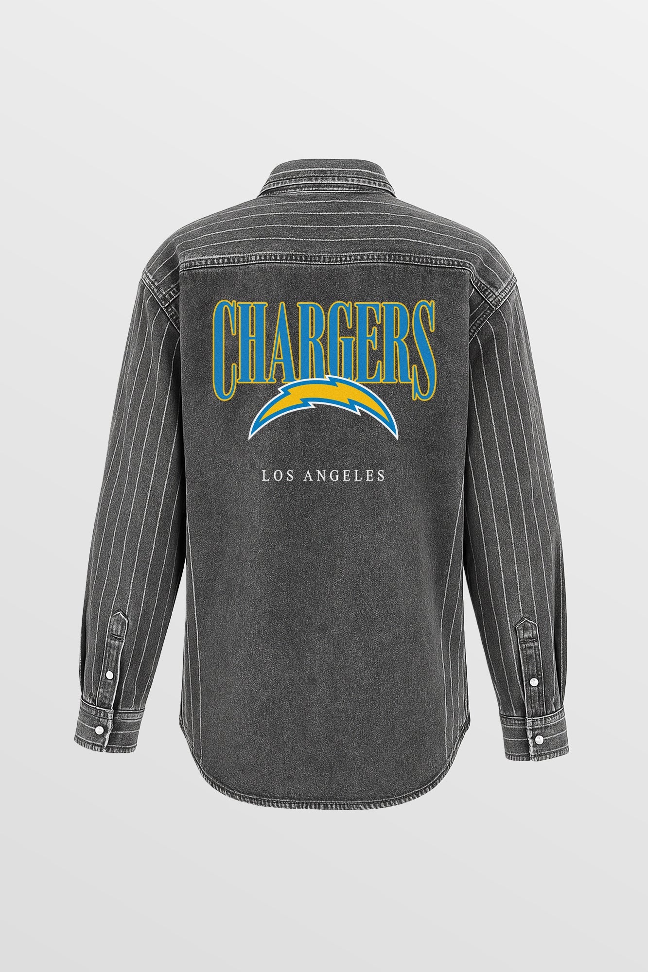 LOS ANGELES CHARGERS END ZONE ENERGY MICRO-RHINESTONE OVERSHIRT BY RANDI MAHOMES