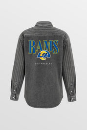 LOS ANGELES RAMS END ZONE ENERGY MICRO-RHINESTONE OVERSHIRT BY RANDI MAHOMES