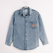 LSU TIGERS STYLES THE LIMIT MICRO-RHINESTONE DENIM OVERSHIRT