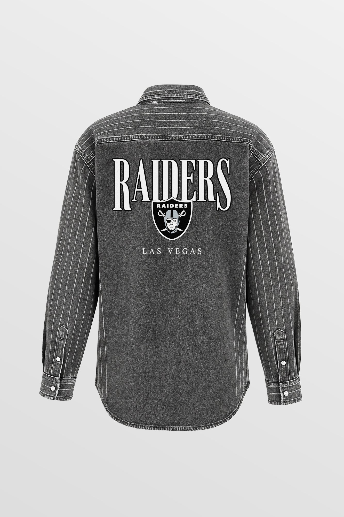 LAS VEGAS RAIDERS END ZONE ENERGY MICRO-RHINESTONE OVERSHIRT BY RANDI MAHOMES