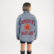 MARYLAND TERRAPINS STYLES THE LIMIT MICRO-RHINESTONE DENIM OVERSHIRT