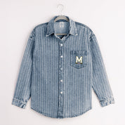 MARYLAND TERRAPINS STYLES THE LIMIT MICRO-RHINESTONE DENIM OVERSHIRT