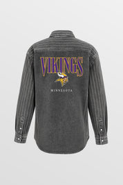 MINNESOTA VIKINGS END ZONE ENERGY MICRO-RHINESTONE OVERSHIRT BY RANDI MAHOMES