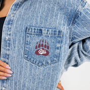 MONTANA GRIZZLIES STYLES THE LIMIT MICRO-RHINESTONE DENIM OVERSHIRT
