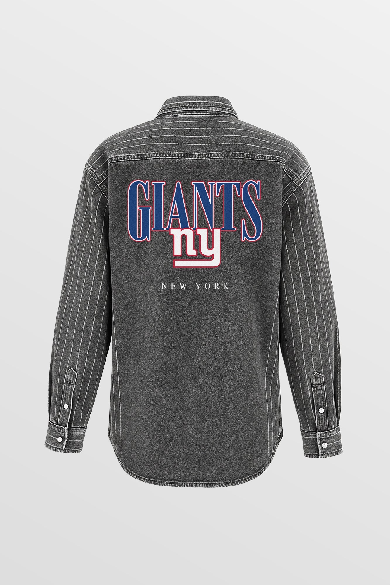 NEW YORK GIANTS END ZONE ENERGY MICRO-RHINESTONE OVERSHIRT BY RANDI MAHOMES