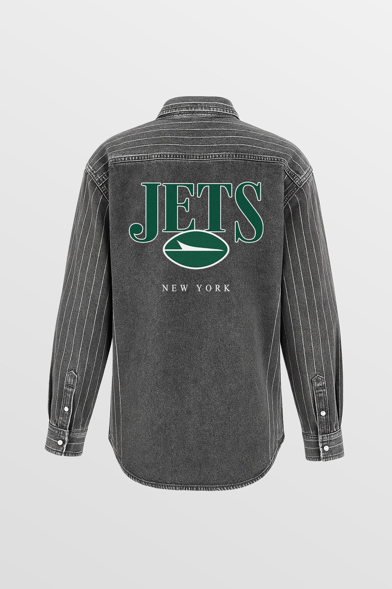 NEW YORK JETS END ZONE ENERGY MICRO-RHINESTONE OVERSHIRT BY RANDI MAHOMES