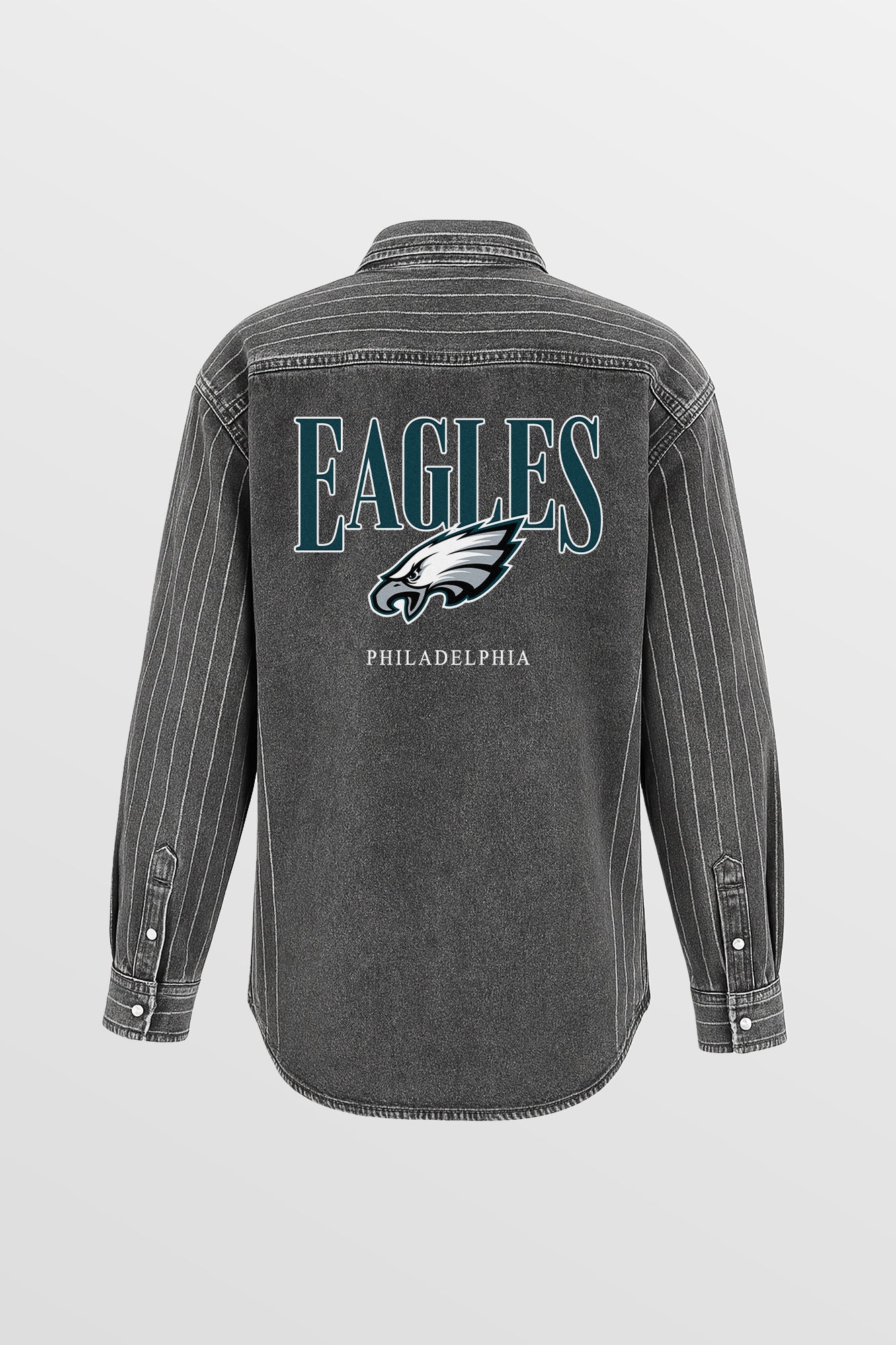PHILADELPHIA EAGLES END ZONE ENERGY MICRO-RHINESTONE OVERSHIRT BY RANDI MAHOMES