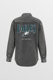 PHILADELPHIA EAGLES END ZONE ENERGY MICRO-RHINESTONE OVERSHIRT BY RANDI MAHOMES