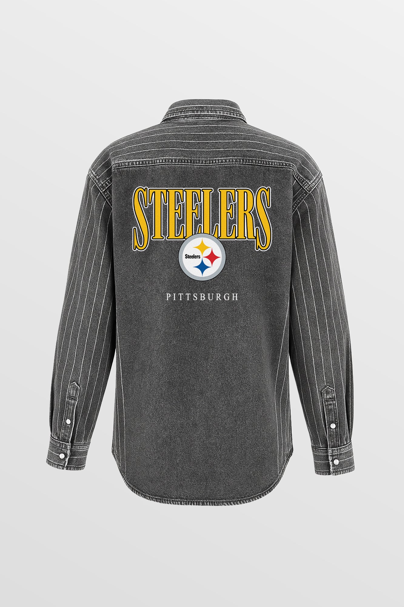 PITTSBURGH STEELERS END ZONE ENERGY MICRO-RHINESTONE OVERSHIRT BY RANDI MAHOMES