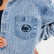PENN STATE NITTANY LIONS STYLES THE LIMIT MICRO-RHINESTONE DENIM OVERSHIRT