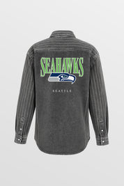 SEATTLE SEAHAWKS END ZONE ENERGY MICRO-RHINESTONE OVERSHIRT BY RANDI MAHOMES