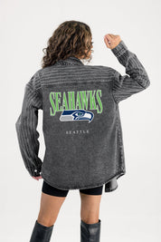 SEATTLE SEAHAWKS END ZONE ENERGY MICRO-RHINESTONE OVERSHIRT BY RANDI MAHOMES