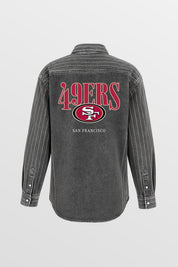 SAN FRANCISCO 49ERS END ZONE ENERGY MICRO-RHINESTONE OVERSHIRT BY RANDI MAHOMES