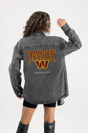 WASHINGTON COMMANDERS END ZONE ENERGY MICRO-RHINESTONE OVERSHIRT BY RANDI MAHOMES