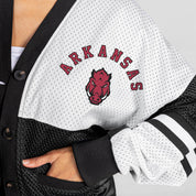 ARKANSAS RAZORBACKS MVP ERA CONTRAST MESH CARDIGAN