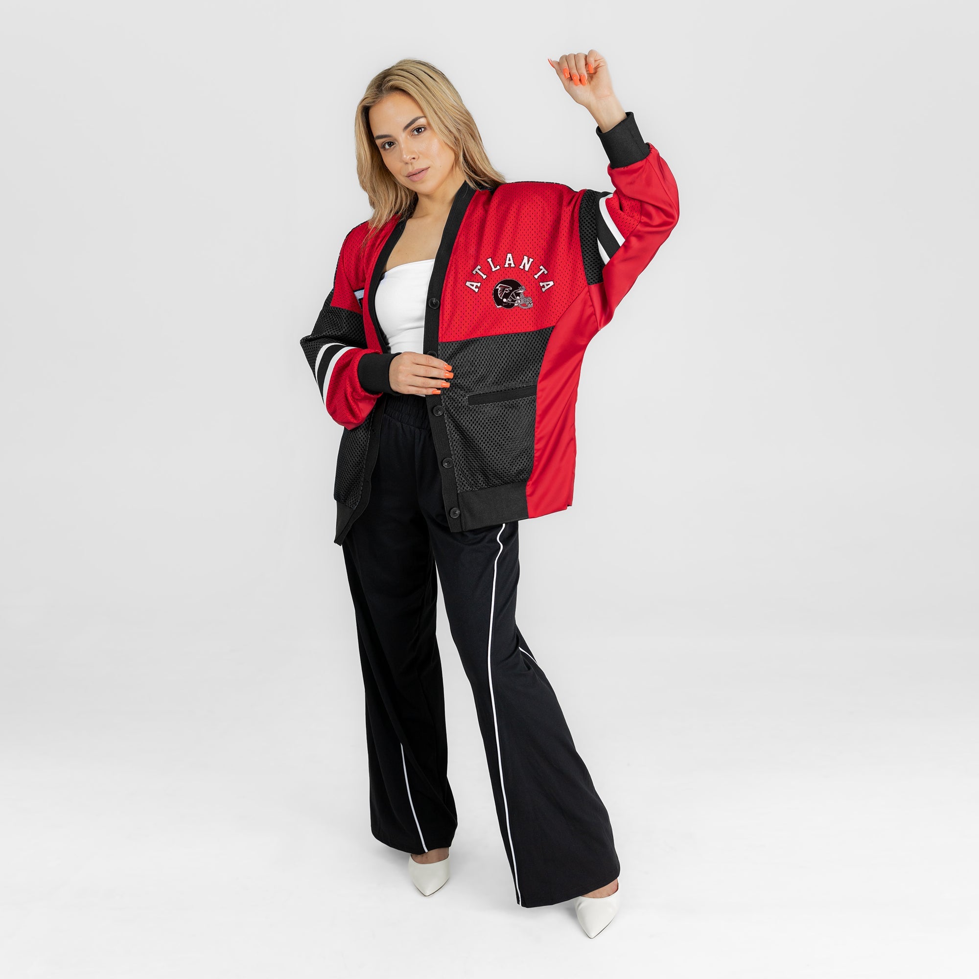 ATLANTA FALCONS MVP ERA CONTRAST MESH CARDIGAN