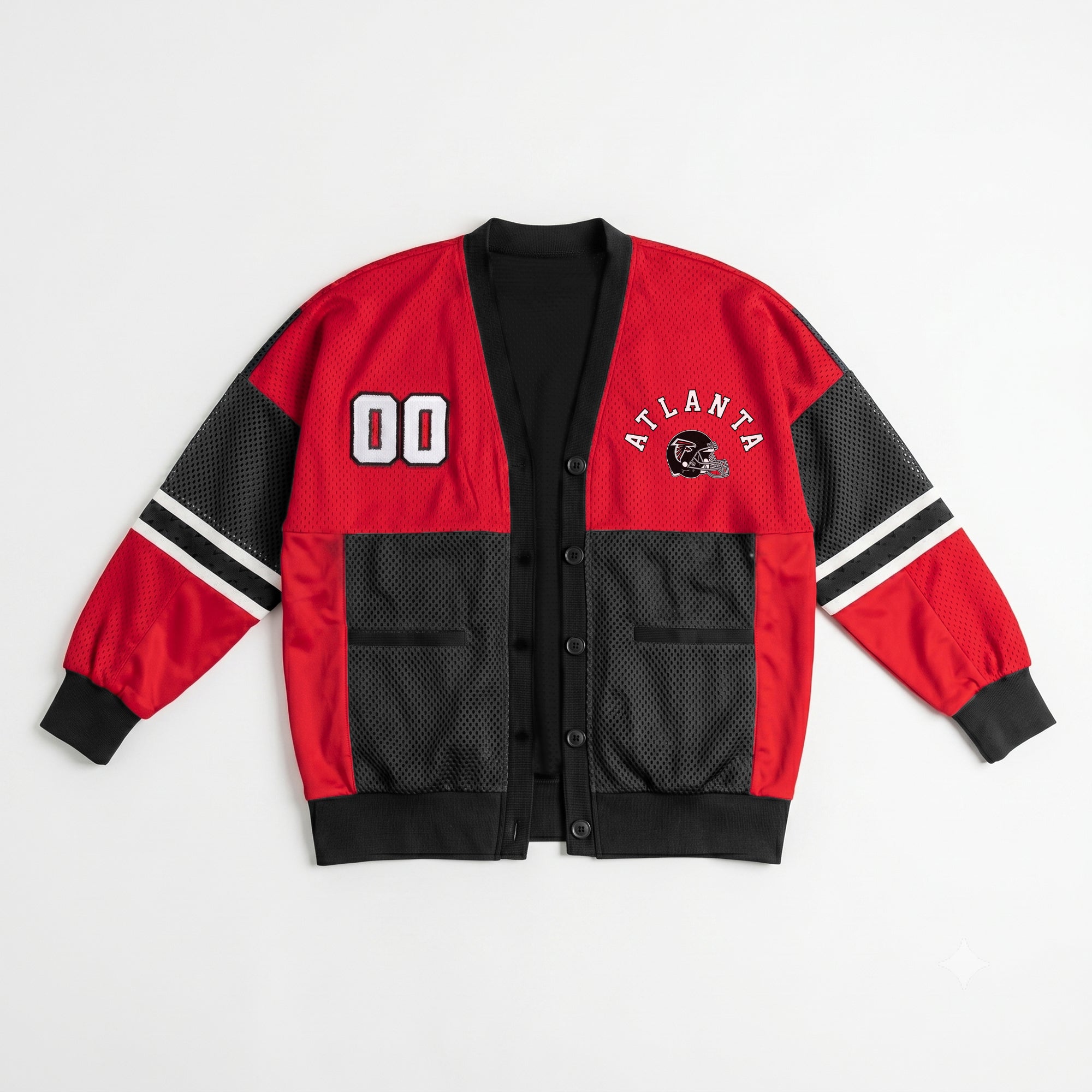 ATLANTA FALCONS MVP ERA CONTRAST MESH CARDIGAN